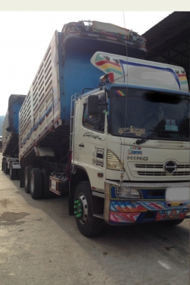 ขาย HINO 344 พ่วงแม่+ลูกดั๊ม กระบะเหล็ก คอกเกษตร รถปี 55