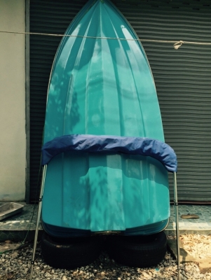 ขายเรือไฟเบอร์11ฟุตพิมนิยมพร้อมหลังคาสแตนเลส