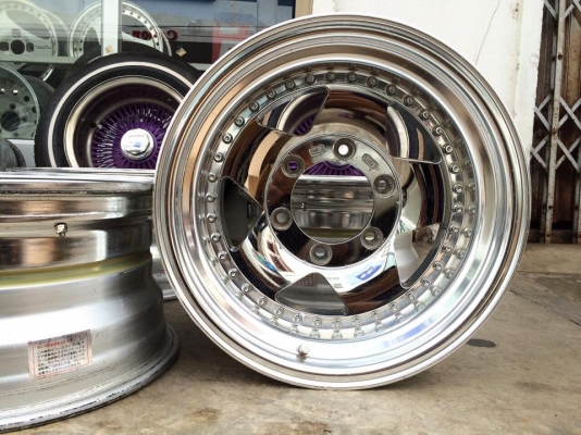 ขายล้อ LODIODRIVE 3 ชิ้นแท้โครม 15x8 ลบ1 6รูกระบะ สวยๆ ประมูลจากญี่ปุ่น
