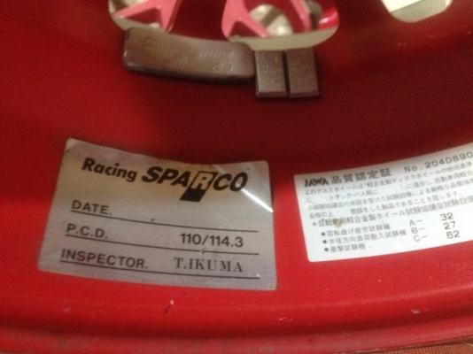 ล้อเเท้ SPARCO RACING ขอบ13 5นิ้ว4รู110กับ4รู114เดิมๆญี่ปุ่นสภาพสวย