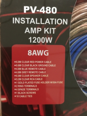 ขายชุดสายไฟเครื่องเสียงรถยนต์ยี่ห้อ POWERVOX รุ่น PV-480