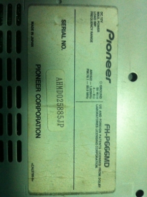 Pioneer FH-P666MD CD MD AUX คุมกล่องCD สไลไฟฟ้า กราฟฟิก สภาพสวย มือ2 ญี่ปุ่น
