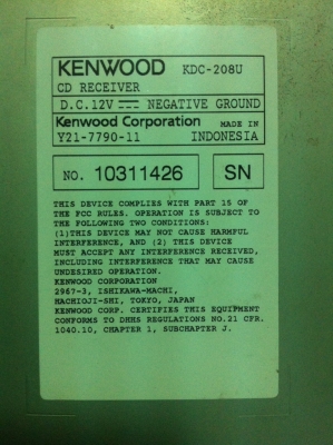 KENWOOD KDC-280U CD MP3 USB Ipod AUX มือ2 ญี่ปุ่น KENWOOD KDC-280U CD MP3 USB Ipod AUX มือ2 ญี่ปุ่น