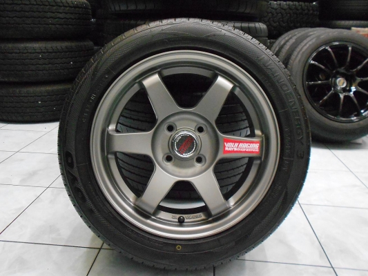ขายล้อใหม่ TE37 ขอบ 15&times;6.5ET35(4/100)พร้อมยางใหม่ Toyo 195/50/15 ปี 14/เทิร์นได้ ใส่ฟรีค่ะ