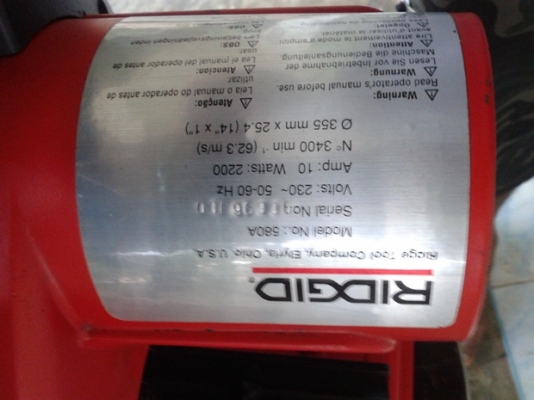 แท่นตัดไฟเบอร์ 14" RIDGID 580A Made In Usa แท่นตัดไฟเบอร์ 14" RIDGID 580A Made In Usa