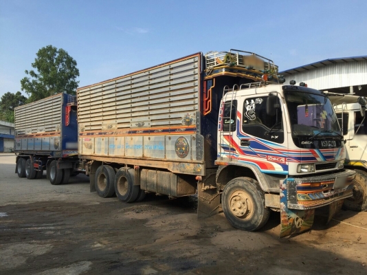 ขายรถพ่วง 22 ล้อ แม่ดั้ม-ลูกไม่ ดั้ม มี 2 พ่วง สวยๆ กระบะเนียมคอกเกษตร ISUZU 270 ยูโรทู รถสวย ราคา.2150000 สนใจรีบจองด่วน