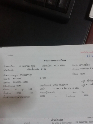 ขายรถ 6 ล้อ HINO MEGA FC4J 144 แรงม้า ภายในสวย พร้อมใช้งาน เอกสารพร้อมโอน