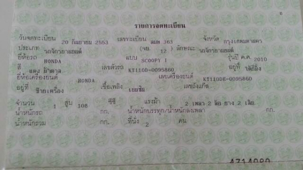 honda scoopy 110i สีแดง กท363 ปี53 เครื่องดี เอกสารครบ 19,000