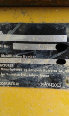 ขายรถแบคโฮ KOMATSU PC200-7 C80XXX ทำงานมา 3700 ชั่วโมง สนใจโทร 081-970-1072
