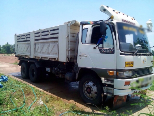 ขายรถบรรทุกสิบล้อดัมพ์ HINO 3M เครื่องเดิม 240 แรง 2 เพลา เกียร์เดิม ปี 38 กระบะดัมพ์สามมิต