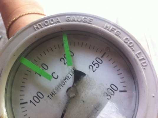 หัววัดแสดงอุณหภูมิ 0-300 C แบบเข็มไม่ต้องใข้ไฟฟ้าก้านต่อยาวประมาณ 30 ซม.