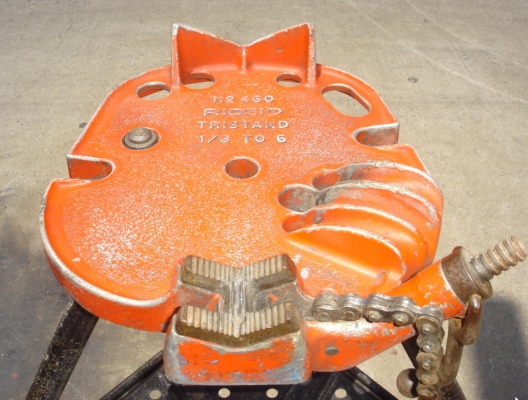 ขายปากกาจับท่อแบบโซ่พร้อมขาตั้ง, RIDGID รุ่น 460 และมีที่ดัดท่อถึง 3 ขนาด