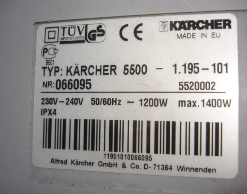 ขายเครื่องดูดฝุ่น(ดูดน้ำได้) Karcher 5500 made in eu