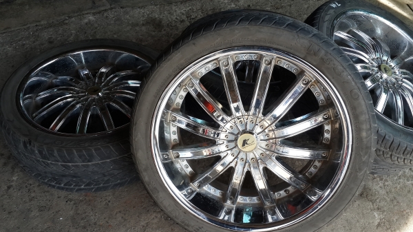 Keocis wheel ขอบ 22 โครเมี่ยม 6รู พร้อมยางสวยๆ