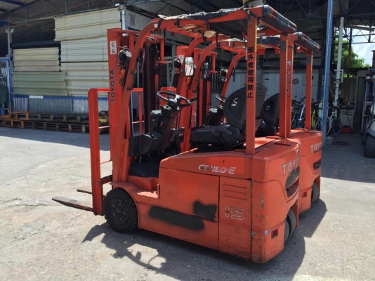 รถยกไฟฟ้าแบบนั่งขับขนาด1.5ตัน เสาสูง 3 เมตร TOYOTA 7FBEL15 ขายยกแพค 2 คัน