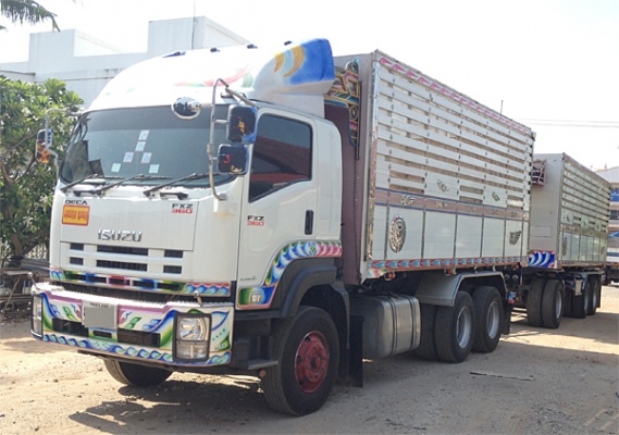 ขายรถพ่วง22ล้อ ISUZU DECA 360 ปี56 ดัมพ์มิเนียมคอกเกษตร