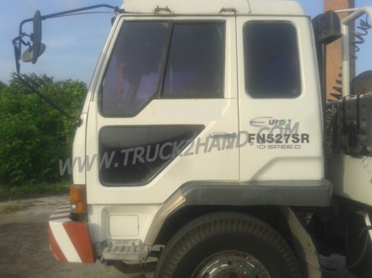 ขายยกชุด รถบรรทุกหัวลาก 10 ล้อ MITSUBISHI FUSO FN527 SR 220 แรงม้า ปีจดทะเบียน 2545 + หางเทเลอร์พื้นเรียบ อู่พนัส ยาว 12 เมตร 2 เพลา