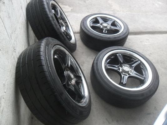 ล้อแม็ก 16นิ้ว 4รู100 พร้อมยาง สวยๆ 4 ล้อ ราคา 6300 บาท