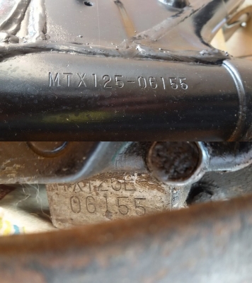 ขาย โครงเครื่อง honda mtx125 มีเล่มทะเบียนภาษี58