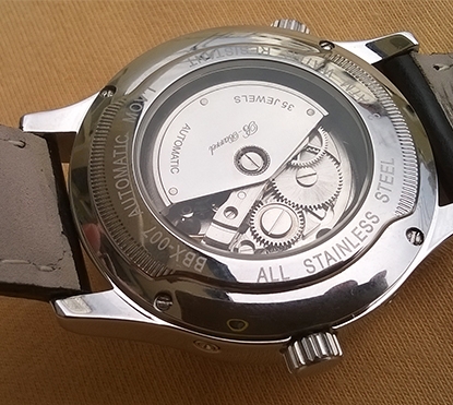 นาฬิกา B-Barrel–Auto (japan movt) ๗เข็ม หน้าดำ เข็มพรายน้ำ เรือน stainless นาฬิกา B-Barrel–Auto (japan movt) ๗เข็ม หน้าดำ เข็มพรายน้ำ เรือน stainless