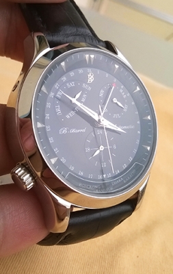 นาฬิกา B-Barrel&ndash;Auto (japan movt) ๗เข็ม หน้าดำ เข็มพรายน้ำ เรือน stainless