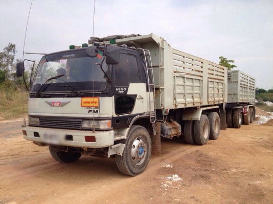 ขายรถพ่วงดัมพ์ HINO 1M เครื่องเดิม 220 แรง ปี 45 กระบะดัมพ์เหล็ก ลูก 3 เพลา
