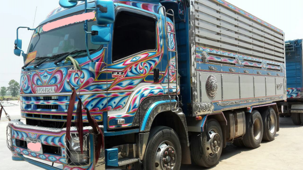 ขายดาวน์รถบรรทุก 24 ล้อพ่วงแม่ลูกดัมพ์อู่นัฐชาคอกเกษตร ISUZU DECA 360 แรงม้าปี 2557 ลูกพ่วง 3 คาน ขายดาวน์ 800000