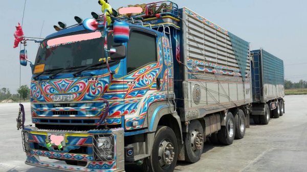 ขายดาวน์รถบรรทุก 24 ล้อพ่วงแม่ลูกดัมพ์อู่นัฐชาคอกเกษตร ISUZU DECA 360 แรงม้าปี 2557 ลูกพ่วง 3 คาน ขายดาวน์ 800000