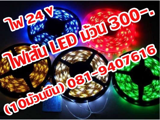 #&lrm;ขายไฟริ๊บบิ้น‬ LED ไฟ 24Vแท้ๆ ขายส่ง ม้วน5เมตร 300/ม้วน(ราคาส่ง10ม้วน) 081-9407616 รับสินค้าได้ที่ จันทบุรี ร้านต้นตำรับจันทบุรี หรือ ‪#&lrm;ส่งไปรษณีย์‬(EMS)ฟรีค่าส่ง ส่งทั่วประเทศ
