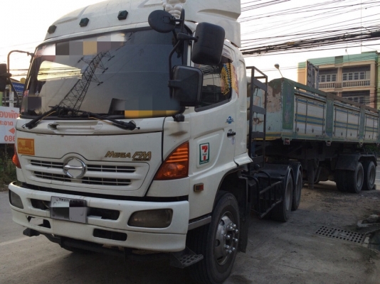 ขายสิบล้อหัวลากดั้มHINOMEGA FM2Pเครื่องฮุนได340แรงNgv8ถัง