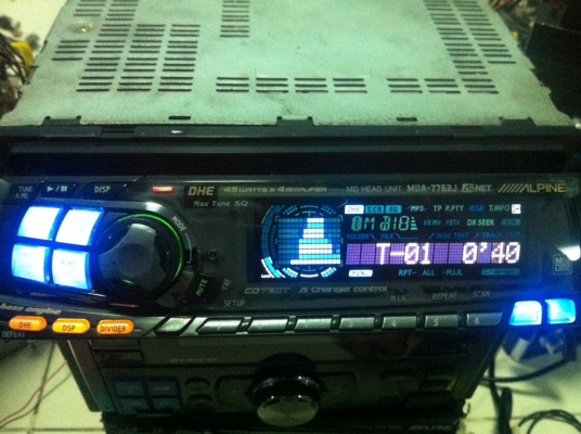 Alpine MDA-7763J MD หน้าจอสไลด์ไฟฟ้า ปรับระดับหน้าจอได้3ระดับ ปรีเอ้า1ชุด คุมกล่องCD มือ2 ญี่ปุ่น