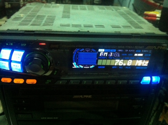 Alpine MDA-7763J MD หน้าจอสไลด์ไฟฟ้า ปรับระดับหน้าจอได้3ระดับ ปรีเอ้า1ชุด คุมกล่องCD มือ2 ญี่ปุ่น
