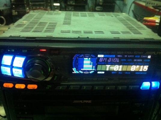 Alpine MDA-7763J MD หน้าจอสไลด์ไฟฟ้า ปรับระดับหน้าจอได้3ระดับ ปรีเอ้า1ชุด คุมกล่องCD มือ2 ญี่ปุ่น