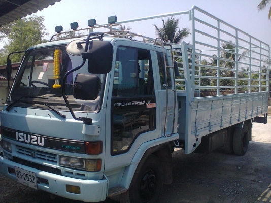 ขาย6ล้อร๊อคกี้195เครื่อง6HE1กระบะบรรทุกคอกสูง ยาว5.50เมตร