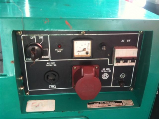 เครื่องปั่นไฟตู้เก็บเสียงมือสอง สภาพดี  ดีเซล 7 KVA.