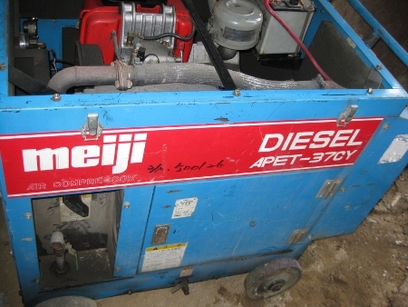 ขาย-เครื่องปั๊มลม MEIJI: APET-37CY เครื่องยนต์ YANMAR ดีเซล มือสองตรงญี่ปุ่น