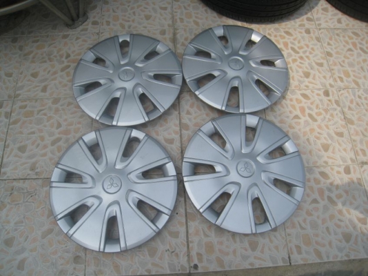 ขายกะทะล้อ Mitsubishi mirage ขอบ14 4รู100 + ฝาครอบ+ยางปี 12 (081-3747940)