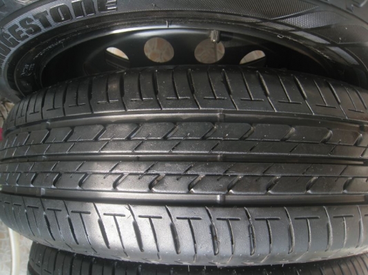 ขายกะทะล้อ Mitsubishi mirage ขอบ14 4รู100 + ฝาครอบ+ยางปี 12 (081-3747940)