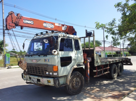 HINO 3 ใบปัด10ล้อท้ายลาดติดเครน5ตันพร้อมใช้