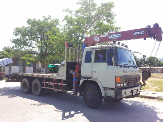 HINO 3 ใบปัด10ล้อท้ายลาดติดเครน5ตันพร้อมใช้