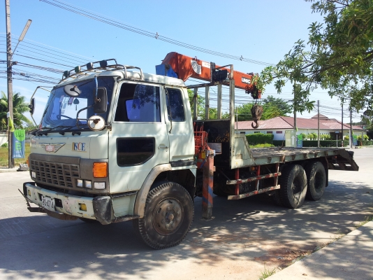 HINO 3 ใบปัด10ล้อท้ายลาดติดเครน5ตันพร้อมใช้