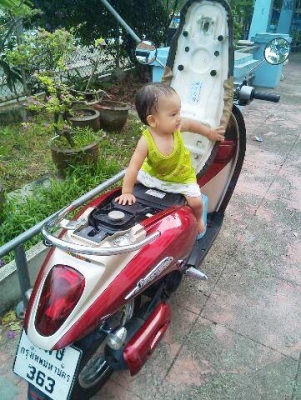 honda scoopy 110i สีแดงน้ำตาล ปี53 เครื่องดี 18,000