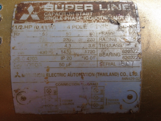 ขายมอเตอร์ Mitsubishi 1/2HP. 220V ไฟบ้าน เดิมๆวิ่งนิ่ม สภาพสวย พร้อมใช้งาน ขายมอเตอร์ Mitsubishi 1/2HP. 220V ไฟบ้าน เดิมๆวิ่งนิ่ม สภาพสวย พร้อมใช้งาน