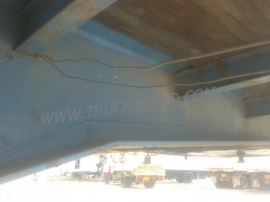 หางพื้นเรียบยาว 12 เมตร ต่ออู่พนัส จดทะเบียนปี 46 เลขคัชซี P36-1296 แบบรุ่น PS2-SC1200A น๊อต 8 ตัว ยาง 10.00-20 / 2 เพลา