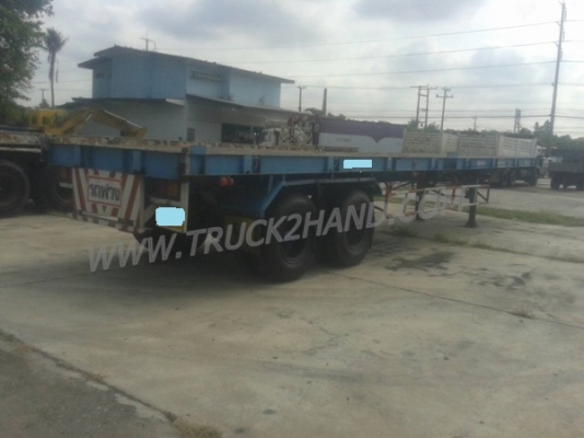 หางพื้นเรียบยาว 12 เมตร ต่ออู่พนัส จดทะเบียนปี 46 เลขคัชซี P36-1296 แบบรุ่น PS2-SC1200A น๊อต 8 ตัว ยาง 10.00-20 / 2 เพลา