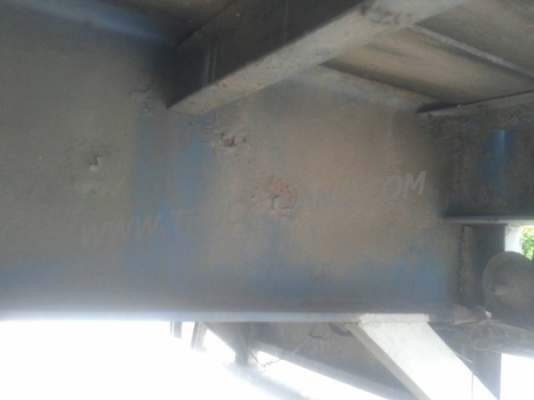 หางพื้นเรียบยาว 12 เมตร ต่ออู่พนัส จดทะเบียนปี 46 เลขคัชซี P36-1296 แบบรุ่น PS2-SC1200A น๊อต 8 ตัว ยาง 10.00-20 / 2 เพลา