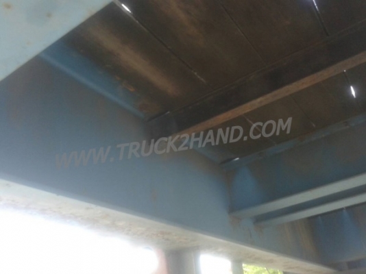 หางพื้นเรียบยาว 12 เมตร ต่ออู่พนัส จดทะเบียนปี 46 เลขคัชซี P36-1296 แบบรุ่น PS2-SC1200A น๊อต 8 ตัว ยาง 10.00-20 / 2 เพลา