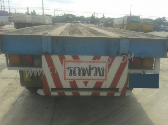 หางพื้นเรียบยาว 12 เมตร ต่ออู่พนัส จดทะเบียนปี 46 เลขคัชซี P36-1296 แบบรุ่น PS2-SC1200A น๊อต 8 ตัว ยาง 10.00-20 / 2 เพลา