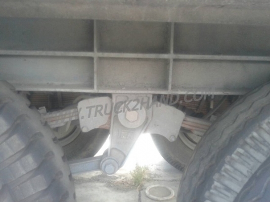 หางพื้นเรียบยาว 12 เมตร ต่ออู่พนัส จดทะเบียนปี 46 เลขคัชซี P36-1296 แบบรุ่น PS2-SC1200A น๊อต 8 ตัว ยาง 10.00-20 / 2 เพลา