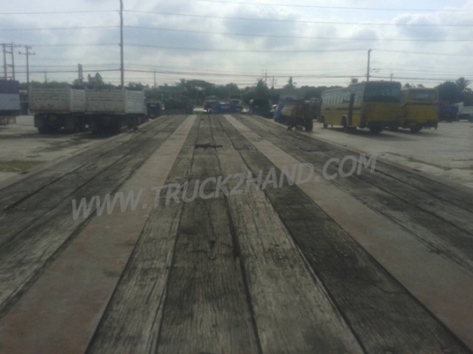 หางพื้นเรียบยาว 12 เมตร ต่ออู่พนัส จดทะเบียนปี 46 เลขคัชซี P36-1296 แบบรุ่น PS2-SC1200A น๊อต 8 ตัว ยาง 10.00-20 / 2 เพลา